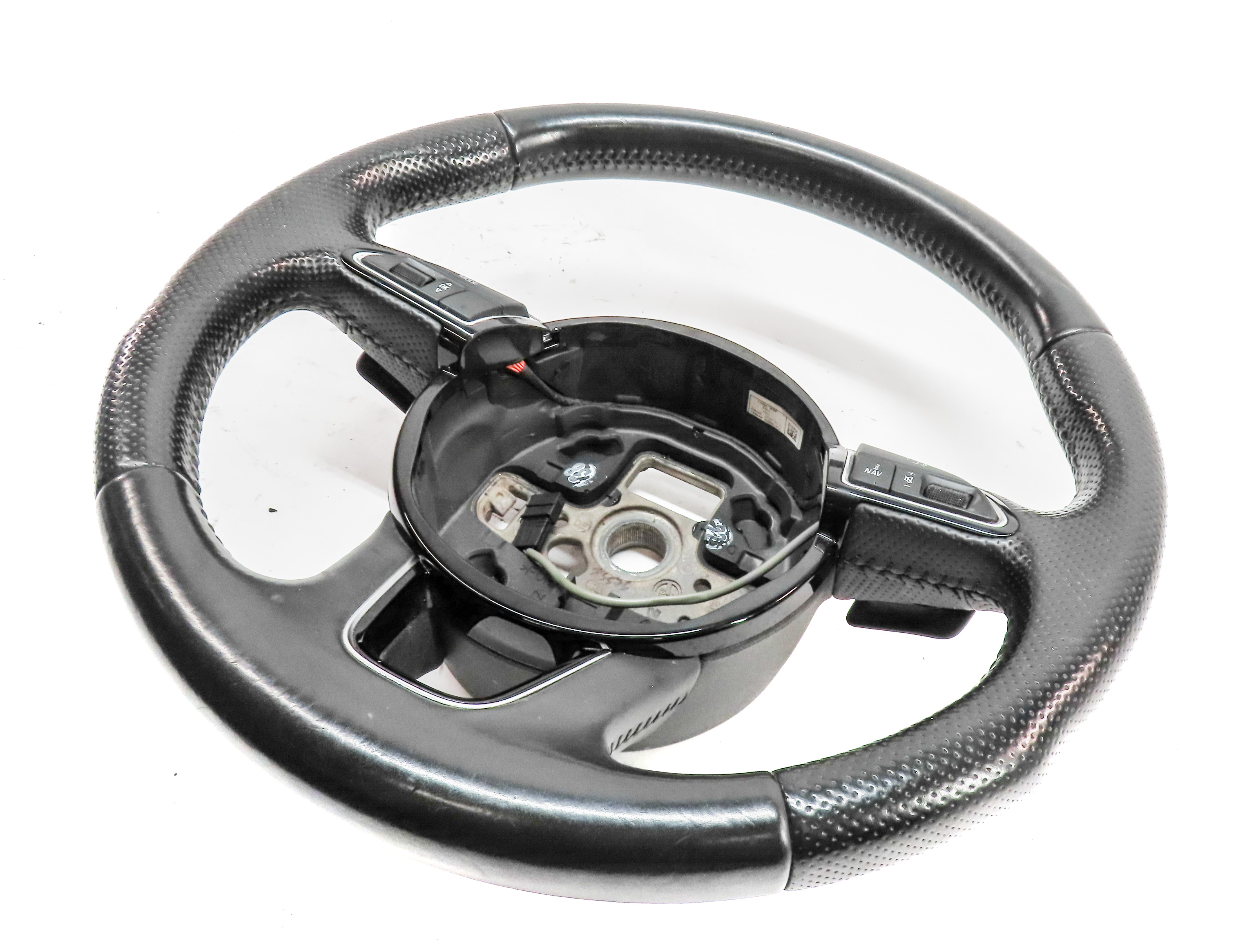 13-17 AUDI Q5 Q7 SQ5 B8 8R 4M 3 SPOKE STEERING WHEEL w/ SWITCH BUTTONS & PADDLES — exact item pictured